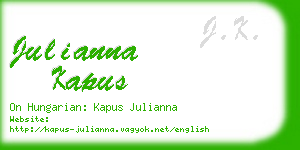 julianna kapus business card